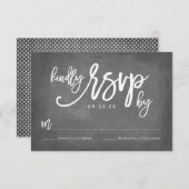 Chique Typografie Krijtbord Bruiloft RSVP (Voorkant / Achterkant)