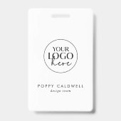 Chique Typografie Logo Code Medewerker ID Kaart Badge (Front)