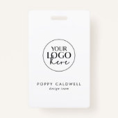 Chique Typografie Logo Code Medewerker ID Kaart Badge (Voorkant)