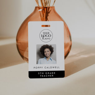 Chique Typografie Logo Foto medewerker of docent I Badge