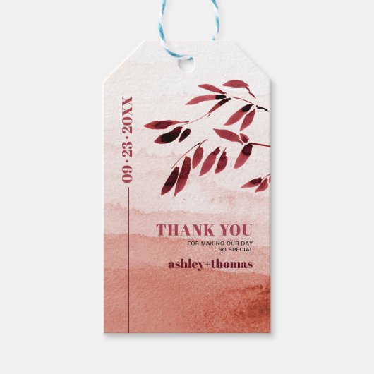 Chique typografie minimalist Dank u bruiloft Cadeaulabel (Voorkant)