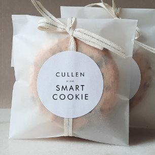Chique Typografie One Smart Cookie Afstuderen Favo Ronde Sticker