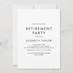 Chique typografie pensioenfeest uitnodiging