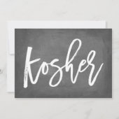 Chique typografie schoolbord koosjer print kaart (Achterkant)