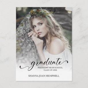 Chique typografie script afstudeerscriptie afstude briefkaart