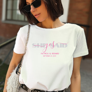 Chique typografie, ze zei ja t-shirt