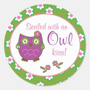 Chique Uil Baby shower Envelop Seal Stickers