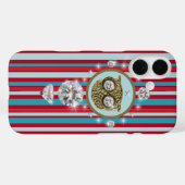 Chique uil met strepen Case-Mate iPhone case (Achterkant (horizontaal))