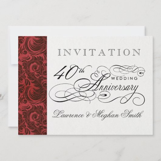 Chique uitnodigingen voor 40-jarig jubileum - vroe (Achterkant)