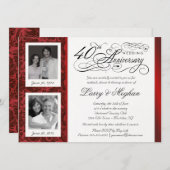 Chique uitnodigingen voor 40-jarig jubileum - vroe (Voorkant / Achterkant)