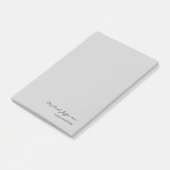 Chique unieke script kalligrafie naam grijs post-it® notes (Schuin)