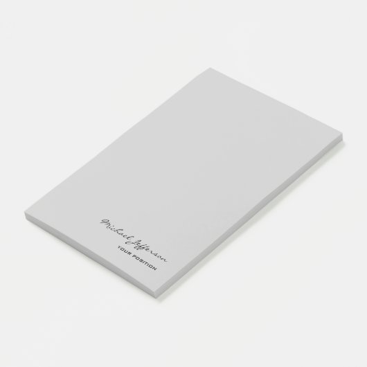 Chique unieke script kalligrafie naam grijs post-it® notes (Schuin)