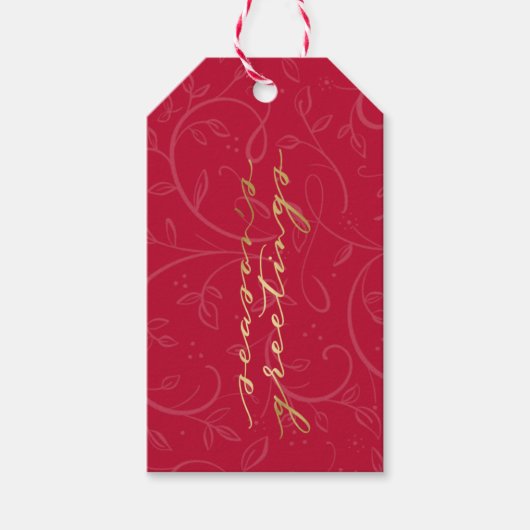 Chique vakantie rood en goud cadeau Labels Cadeaulabel (Voorkant)