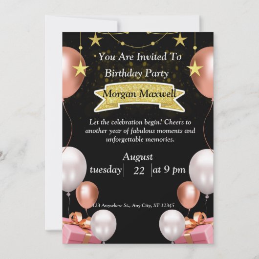 chique verjaardagskaart kaart (Voorkant)