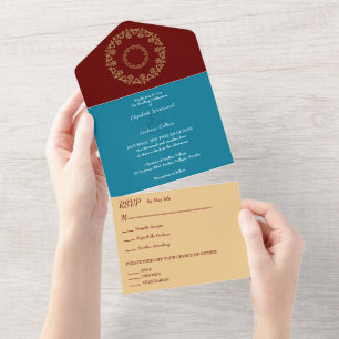 Chique Vibes Gouden Bruiloft All In One Uitnodiging