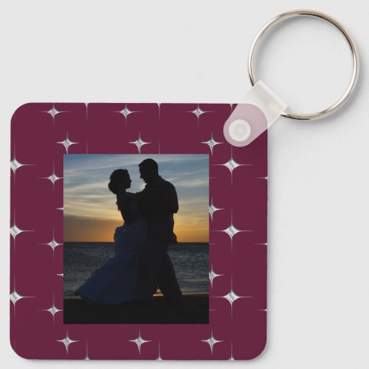 Chique vijfentwintigste Jubileum aangepaste paar f Sleutelhanger (Achterkant)