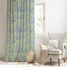 Chique vintage blauwe groene Toile de Jouy-design