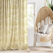 Chique vintage gele Toile de Jouy bedrukte