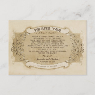 Chique vintage trouwkaart bedankkaartjes bedankkaart