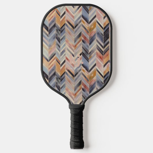 Chique visgraat Chevron Patroon Monogram Pickleball Paddle (Voorkant)