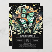 Chique vlinder vleugels verjaardag kaart (Voorkant / Achterkant)