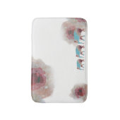 Chique Waterverf Bloemen en Olifant Badmat (Voorkant Verticaal)