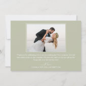 Chique Waterverf bloemenbruiloft foto Bedankkaart (Achterkant)