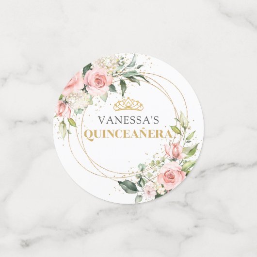 Chique waterverf blozen groen 15e verjaardag confetti (Kleine voorkant)