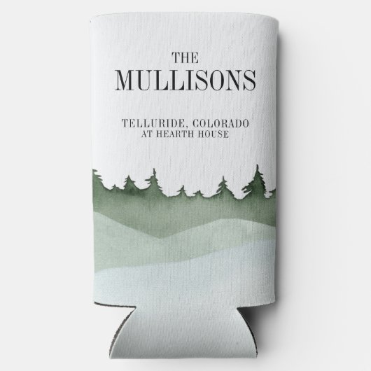 Chique Waterverf Bos Landschap Berg Bruiloft (Achterkant)