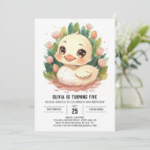 Chique Waterverf eend Verjaardag Kaart (Staand voorkant)