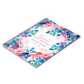 Chique Waterverf Floral 90th Birthday Gastenboek Notitieboek (Linkerzijde)