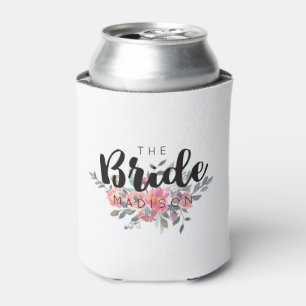 Chique Waterverf Floral bruiloft bruid Blikjeskoeler