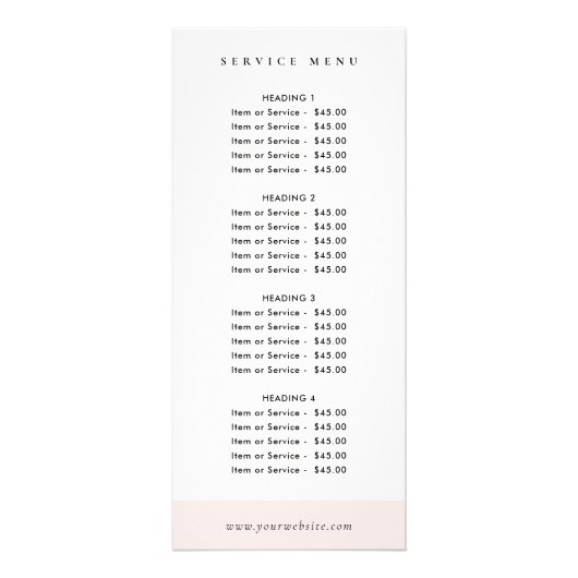 Chique Waterverf Franse Macarons Bakkerij Menu (Voorkant)