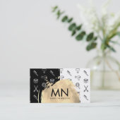 Chique Waterverf Geborsteld Stylist Tools Pattern Visitekaartje (Staand voorkant)