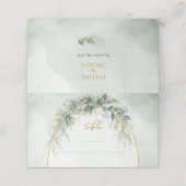 Chique waterverf groen en gouden lijst plaats kaar (Buitenkant ongevouwen)