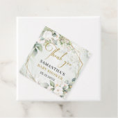 Chique waterverf groen en wit Baby shower Bedankjes Labels (In situ)