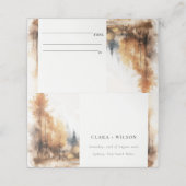 Chique Waterverf Herfst herfstlandschap bruiloft (Buitenkant ongevouwen)