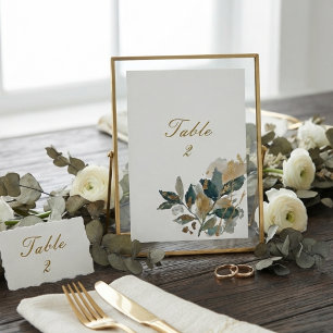 Chique waterverf met goud folie botanische eucalyp kaart