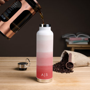 Chique waterverf ombre met monogram in vervaagde k waterfles