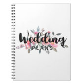 Chique Waterverf Pioen Bloemen Bruiloft Planner Notitieboek (Voorkant)