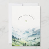 Chique Waterverf Sneeuwberglandschap Verjaardag Kaart (Achterkant)
