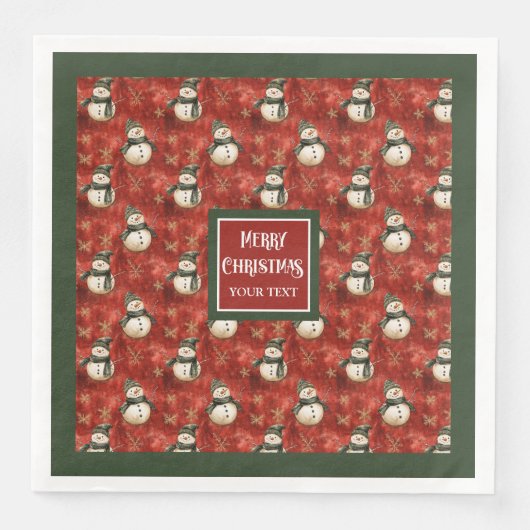 Chique Waterverf Vrolijk Kerstvakantie Servetten (Voorkant)