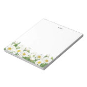 Chique Waterverf White Spring Flowers gepersonalis Notitieblok (Gedraaid)