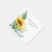 Chique Waterverf Zonnebloem Bloemen Verjaardagsser Servet (Hoek)