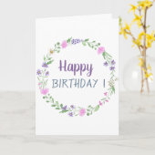 Chique weidebloemen verjaardag kaart (Gele Bloem)