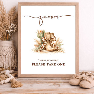 Chique Westerse Kleine Cowboy Baby Shower Favoren Poster