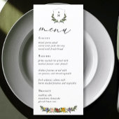 Chique Whimsical Vintage Bloemrijke monogram bruil Menu