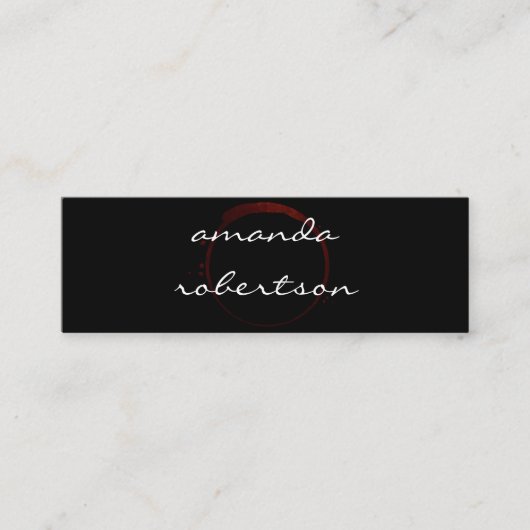 Chique wijnvlek mini visitekaartje (Voorkant)