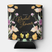 Chique Wildflower Script-Vrijgezellenfeest Blikjeskoeler (Achterkant)