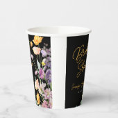 Chique Wildflower Script-Vrijgezellenfeest Papieren Bekers (Links)